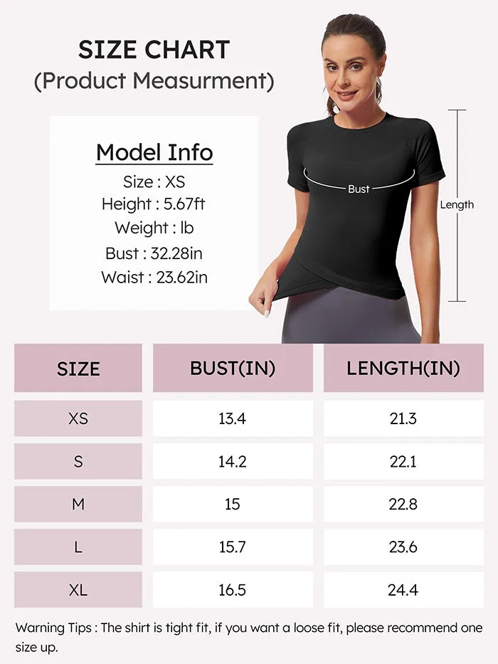 MathCat Slim Cross Hem Compression Workout T-shirt Black