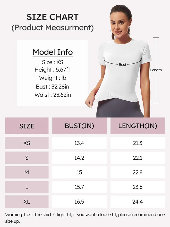 MathCat Slim Cross Hem Compression Workout T-shirt White