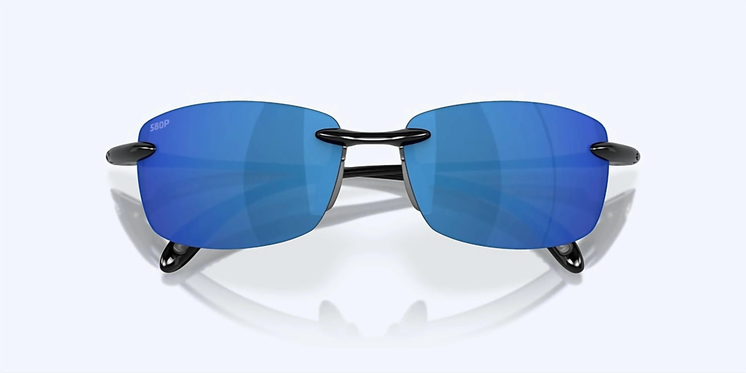 Men's Ballast Polarized Sunglasses 9071 - 05 - 60 In Shiny Black/blue Mirror