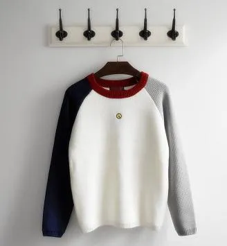 Men's Colored Arm Pullover Sweater