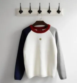 Men's Colored Arm Pullover Sweater
