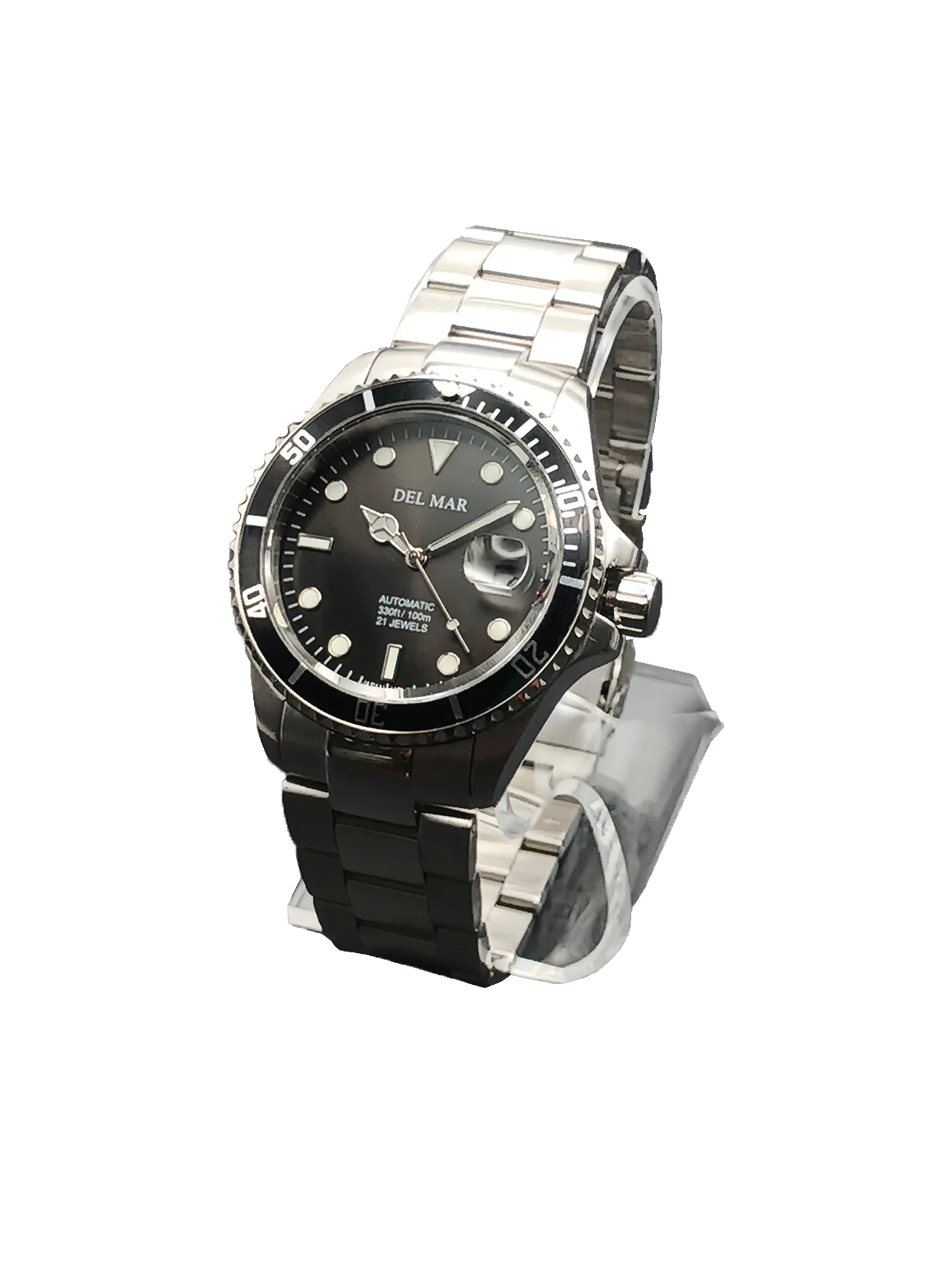 Men's Premier Automatic Watch – Black Dial & Stainless Steel Band #50390