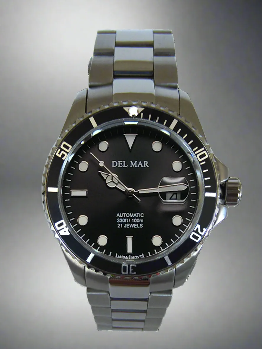 Men's Premier Automatic Watch – Black Dial & Stainless Steel Band #50390