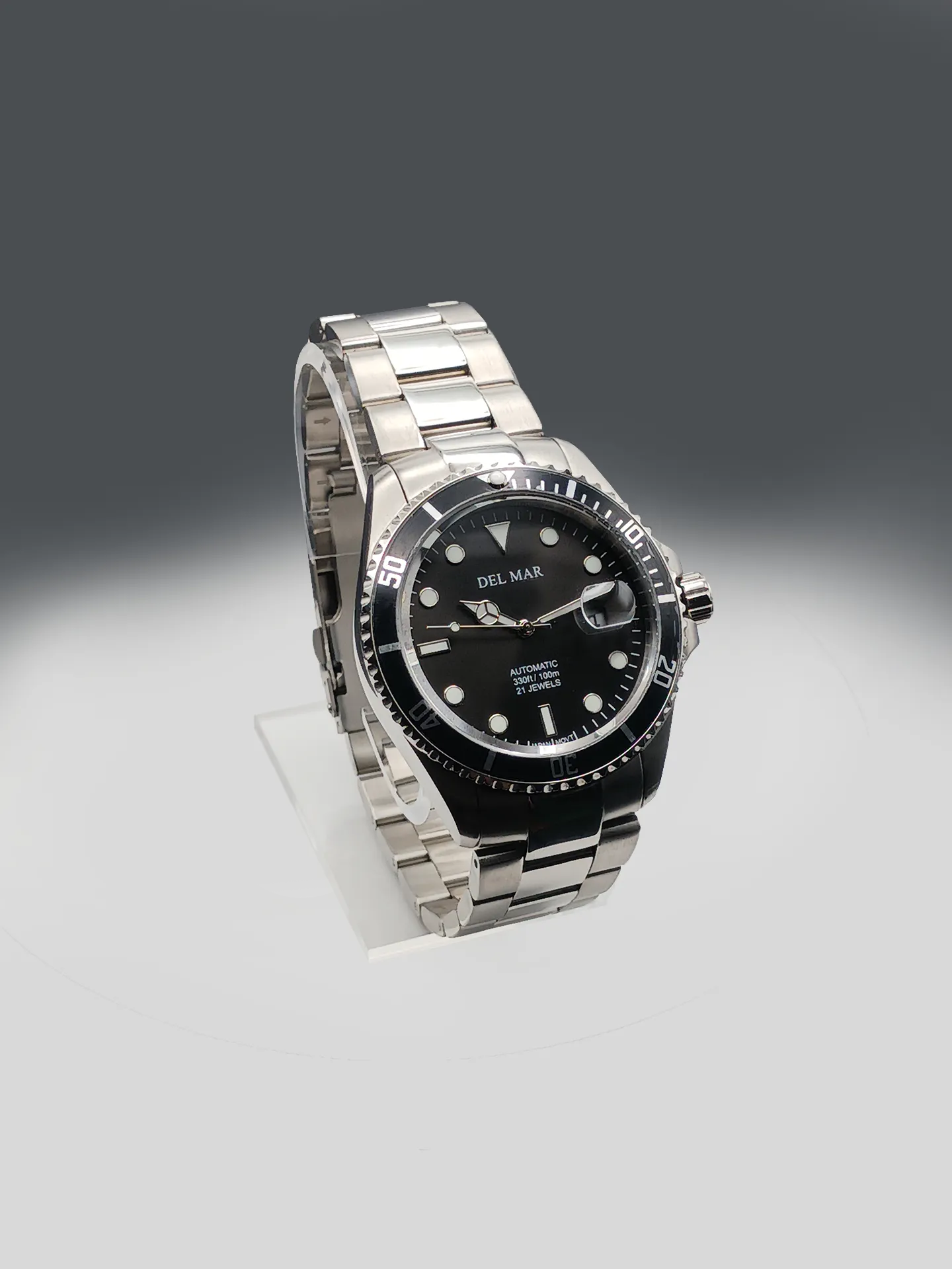 Men's Premier Automatic Watch – Black Dial & Stainless Steel Band #50390