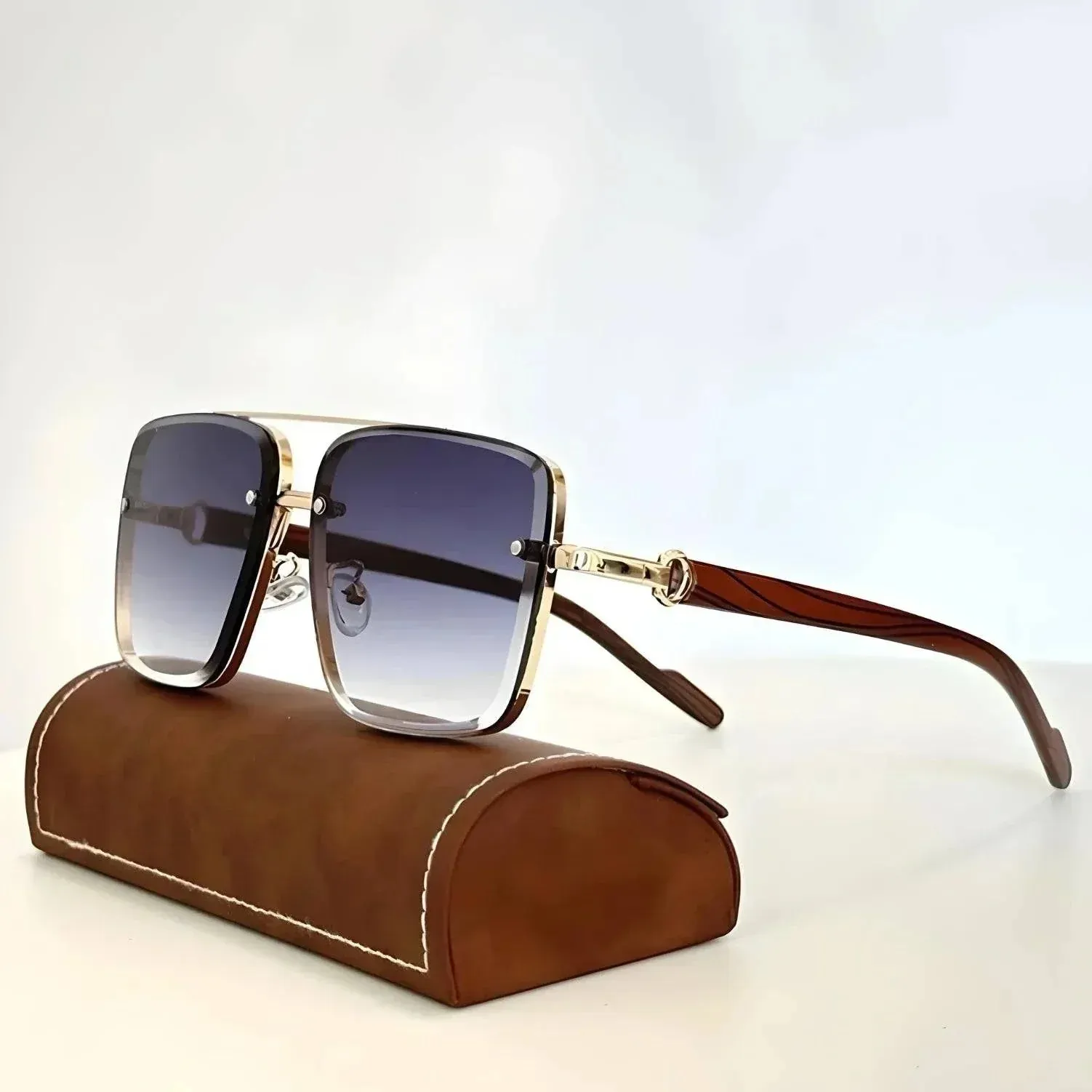 Men's Vintage Square Wood Sunglasses for a Unique Look