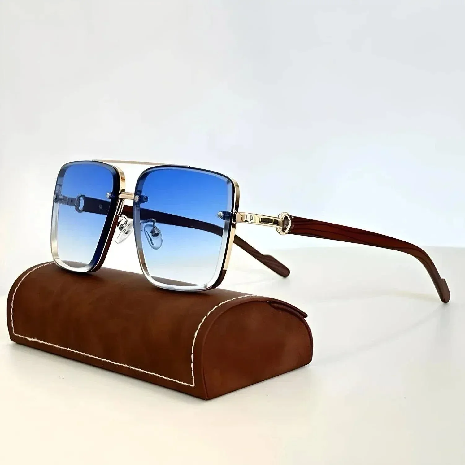 Men's Vintage Square Wood Sunglasses for a Unique Look