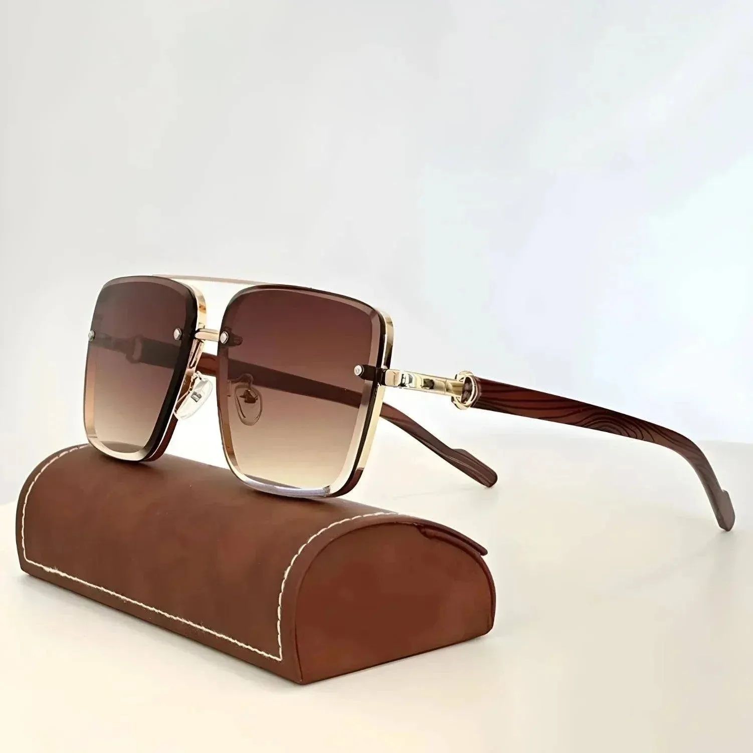 Men's Vintage Square Wood Sunglasses for a Unique Look