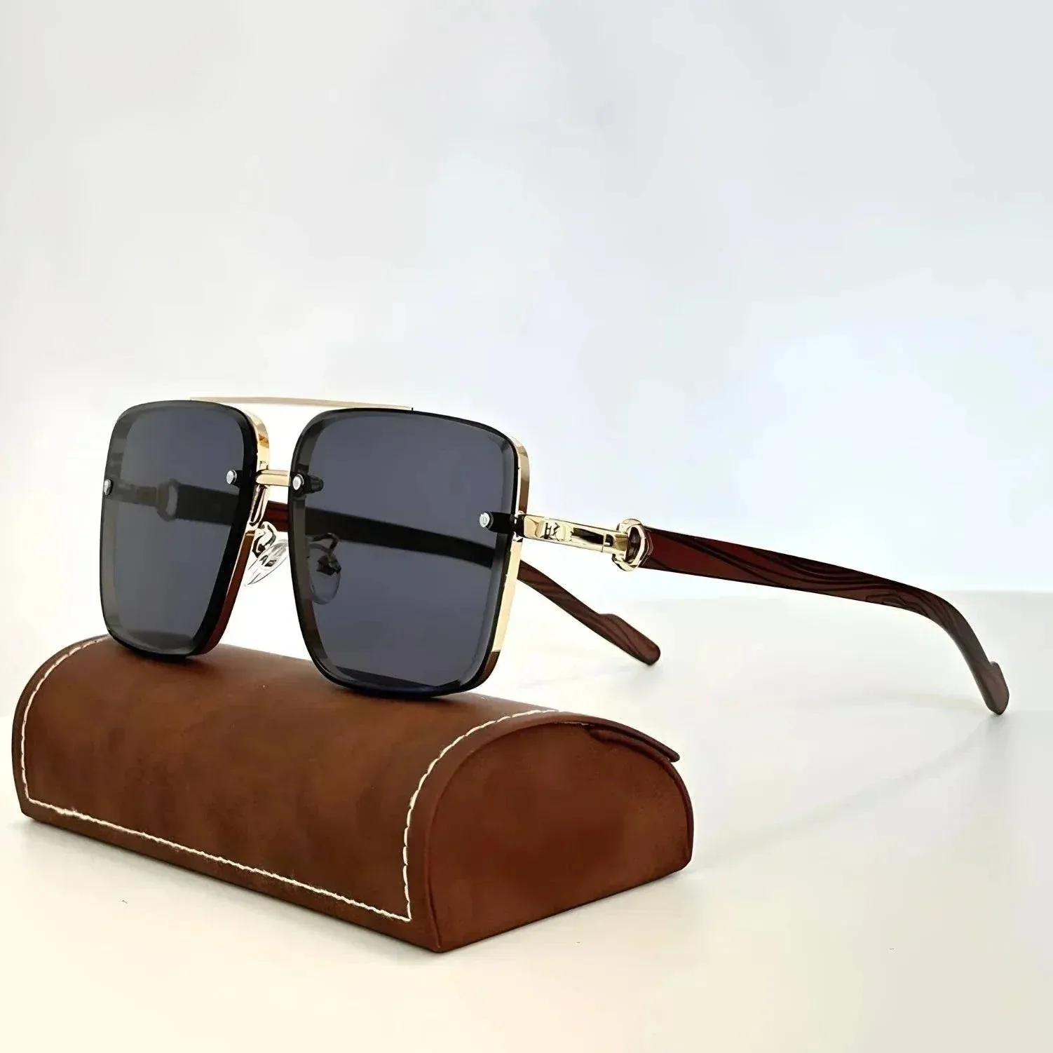 Men's Vintage Square Wood Sunglasses for a Unique Look