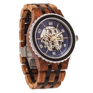 Men's Watch Wood Ambila Ebony Premium Self-Winding Transparent
