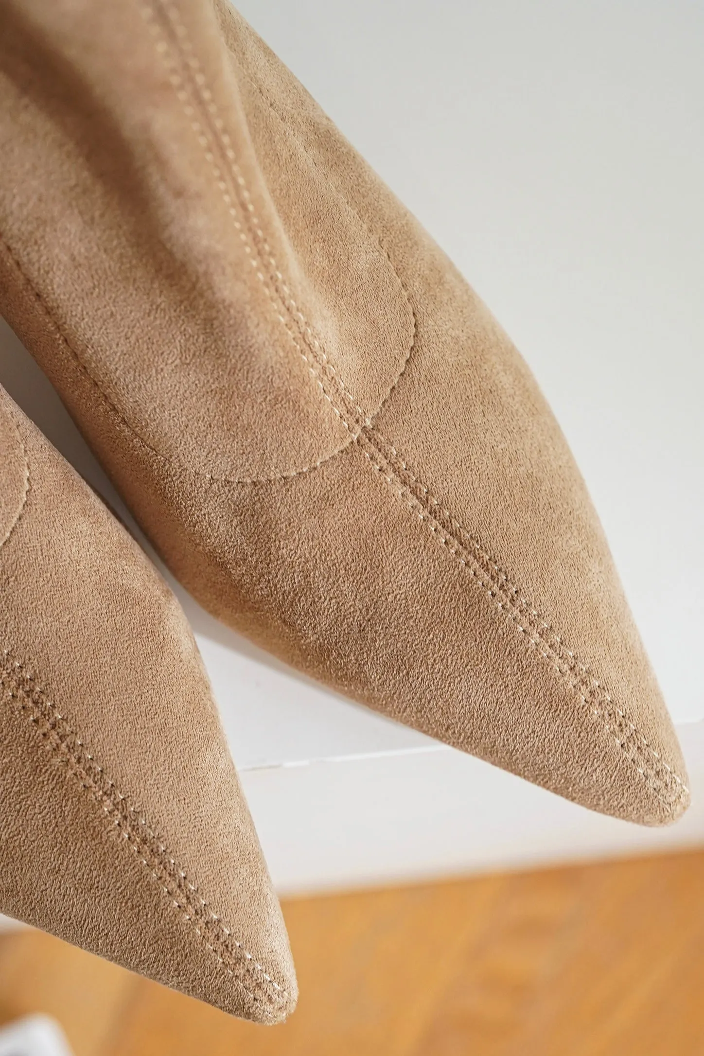 Meredith Suede Ankle Boots - Beige