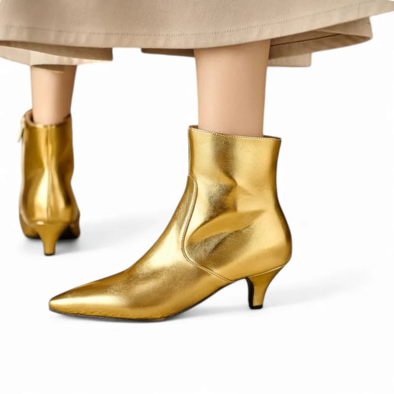 Merendy Tartora Kitten heels Mirror ankle boots