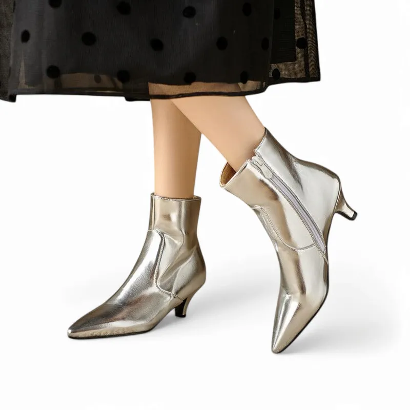 Merendy Tartora Kitten heels Mirror ankle boots
