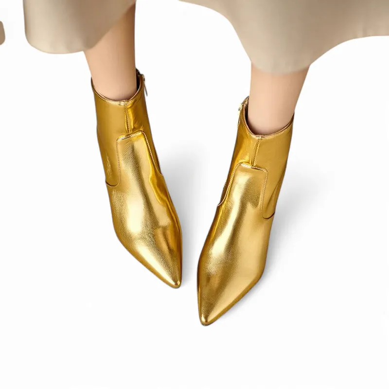 Merendy Tartora Kitten heels Mirror ankle boots