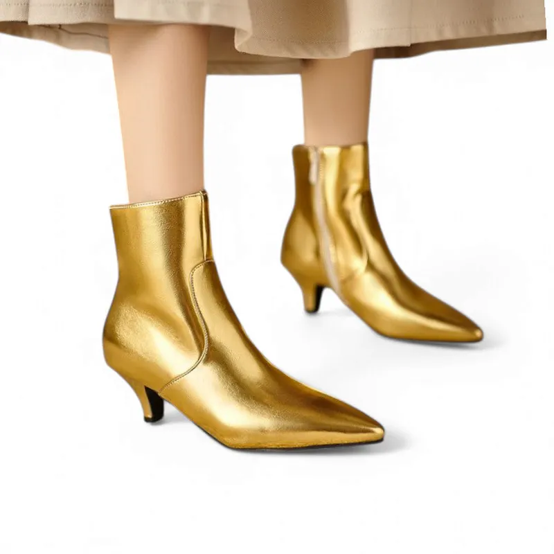 Merendy Tartora Kitten heels Mirror ankle boots