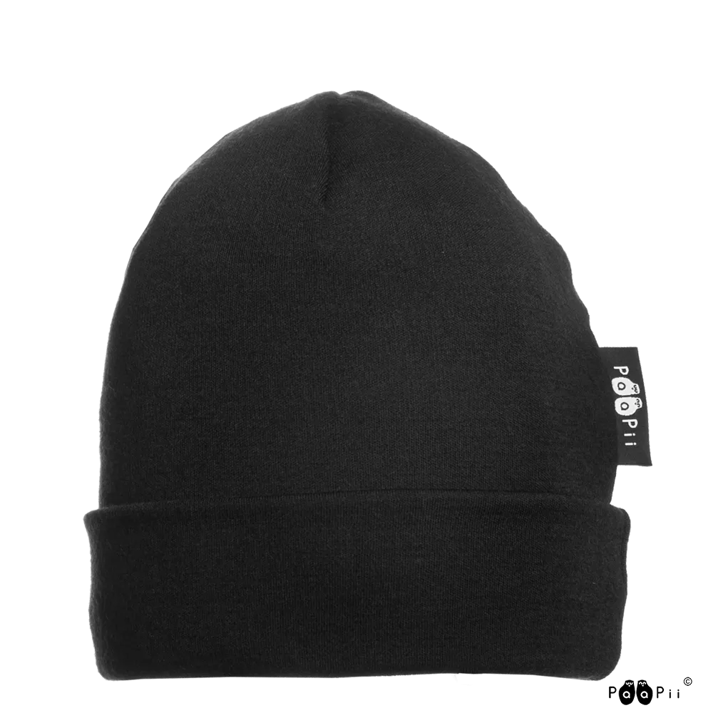 Merino Wool Beanie - Black