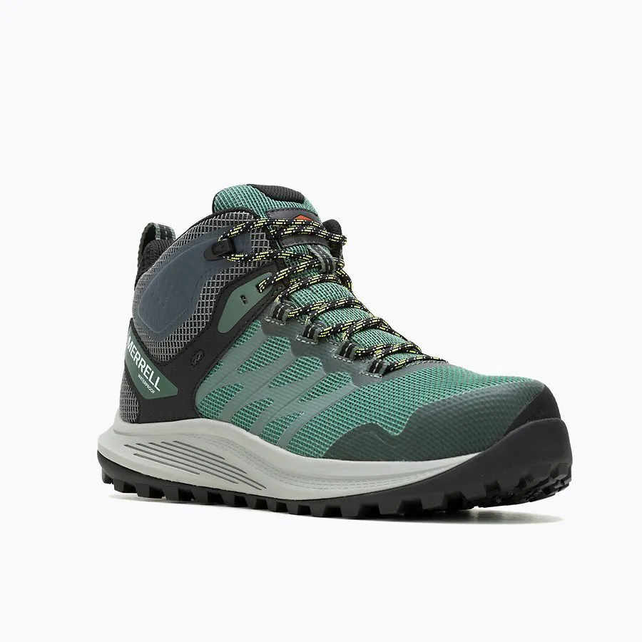 Merrell Men's Nova 3 Mid Waterproof Carbon Fiber Work Shoe Forest Hi Viz J005493
