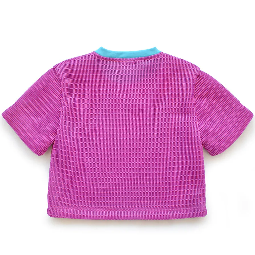 MESH CROP WITH CHENILLE PATCH