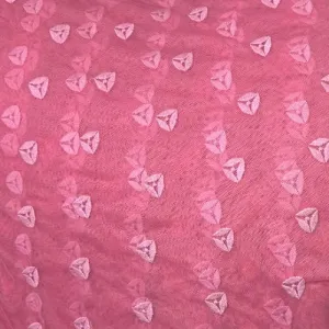 Mesh Embroidery Baby Pink Trikon Fabric