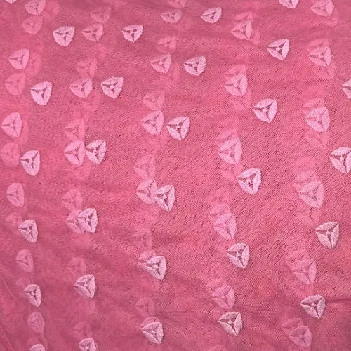 Mesh Embroidery Baby Pink Trikon Fabric