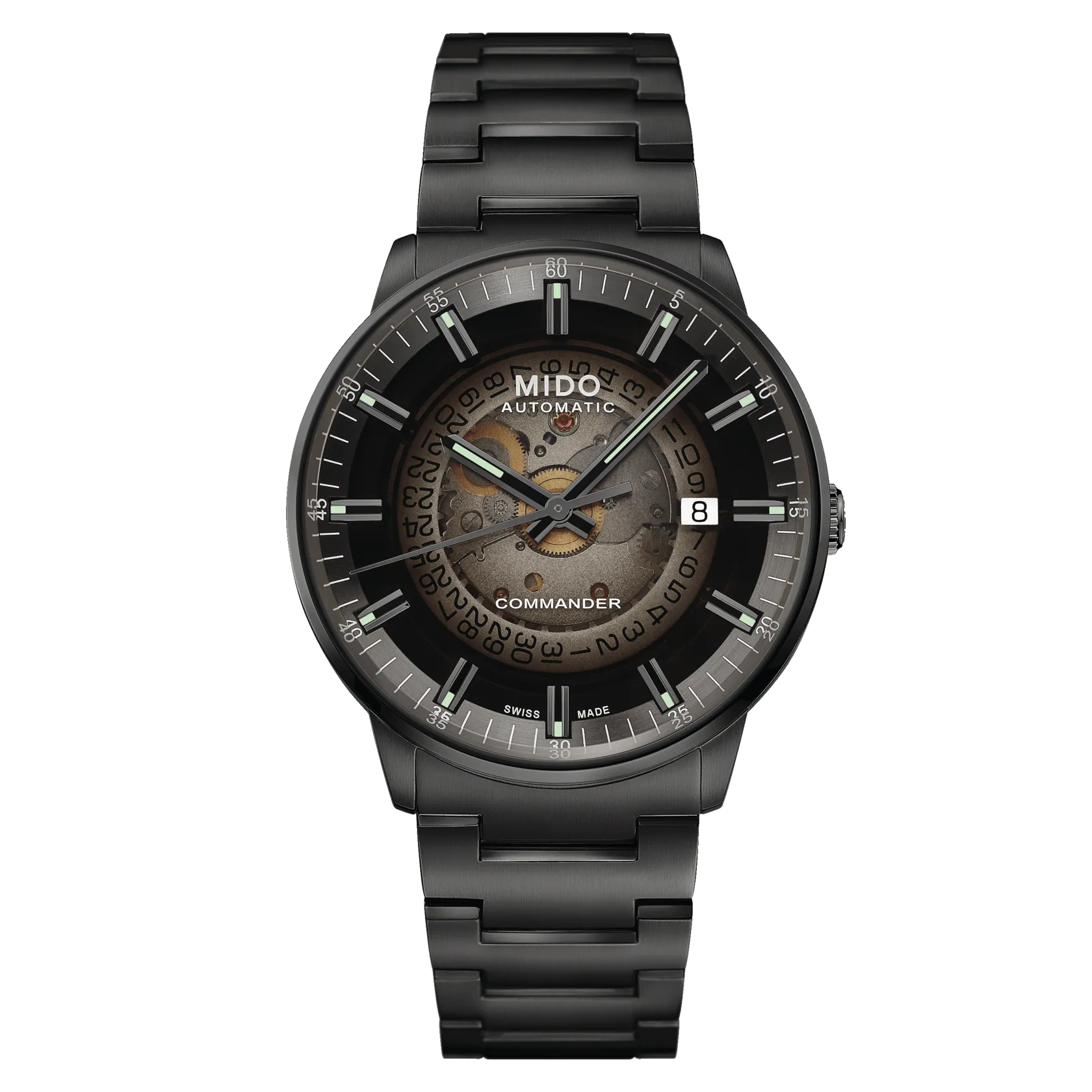 Mido Commander Gradient Automatic Black PVD Skeleton Dial Men's Watch M0214073341100