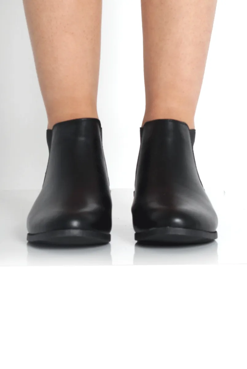 Mila Black PU Ankle Boots