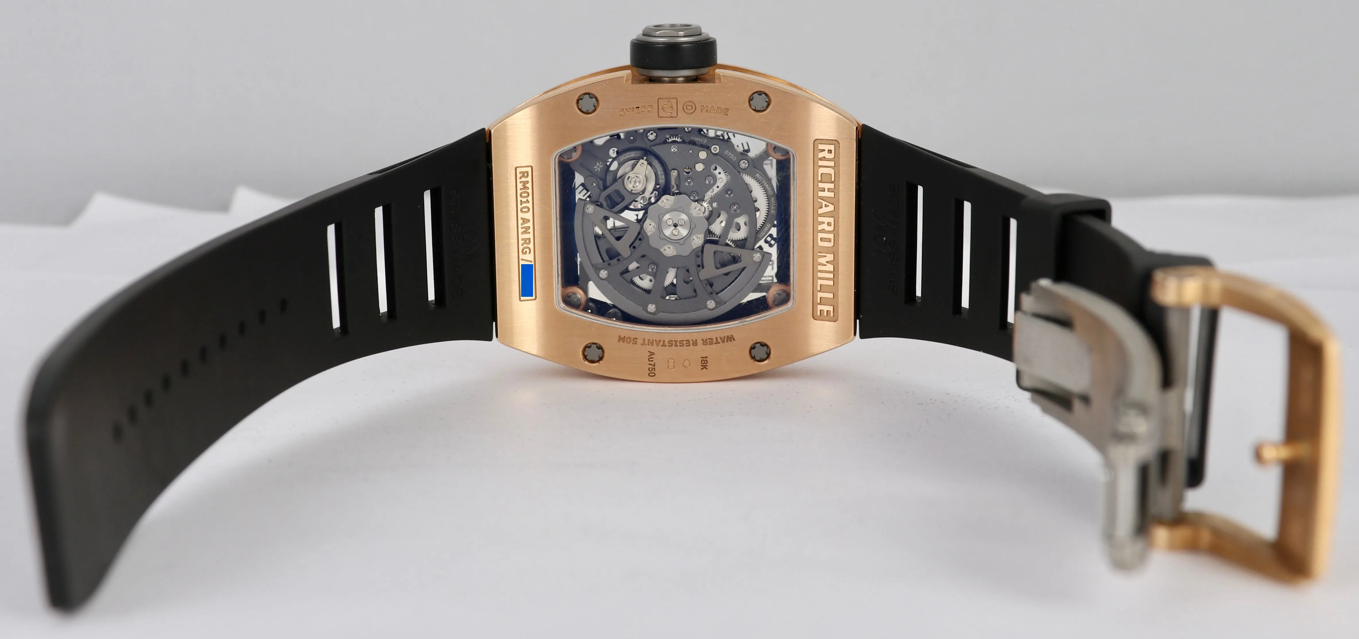 MINT Richard Mille RM010 18K Rose Gold Black Rubber 40mm RM 10 B P Watch