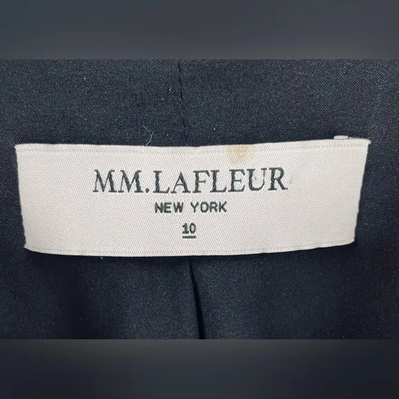 MM LaFleur Cotton Blend Lined Black White Gold 3/4  Sleeve One Button Ja…