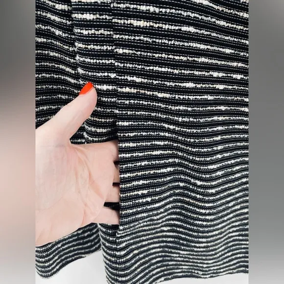 MM LaFleur Cotton Blend Lined Black White Gold 3/4  Sleeve One Button Ja…