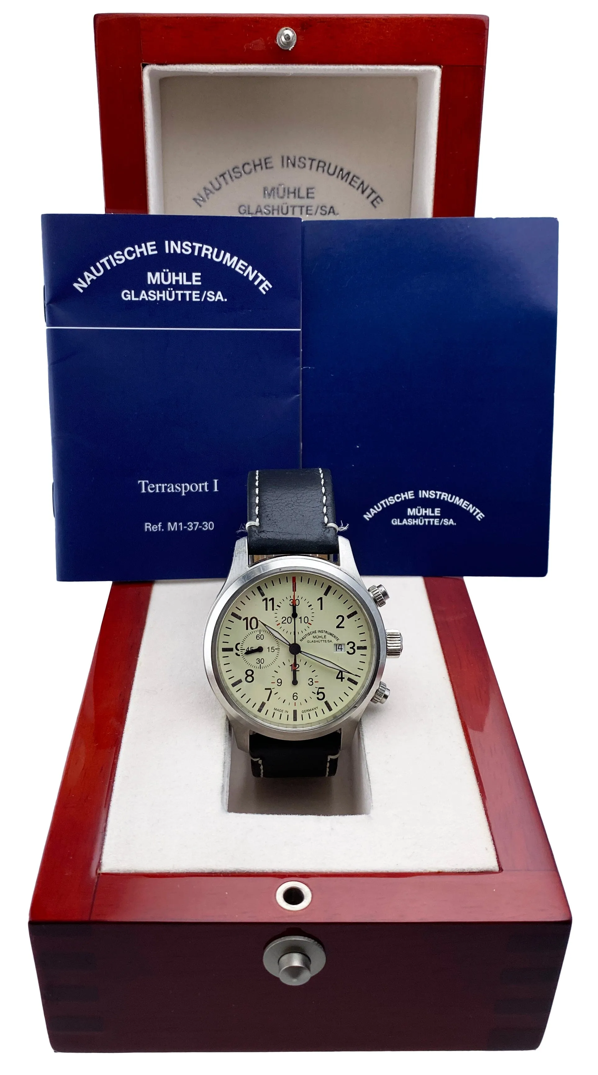 Muhle Glashutte Terrasport I Chronograph M1-37-70-LB Mens Watch Box and Papers