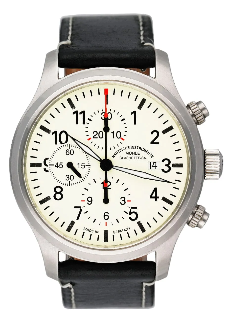 Muhle Glashutte Terrasport I Chronograph M1-37-70-LB Mens Watch Box and Papers
