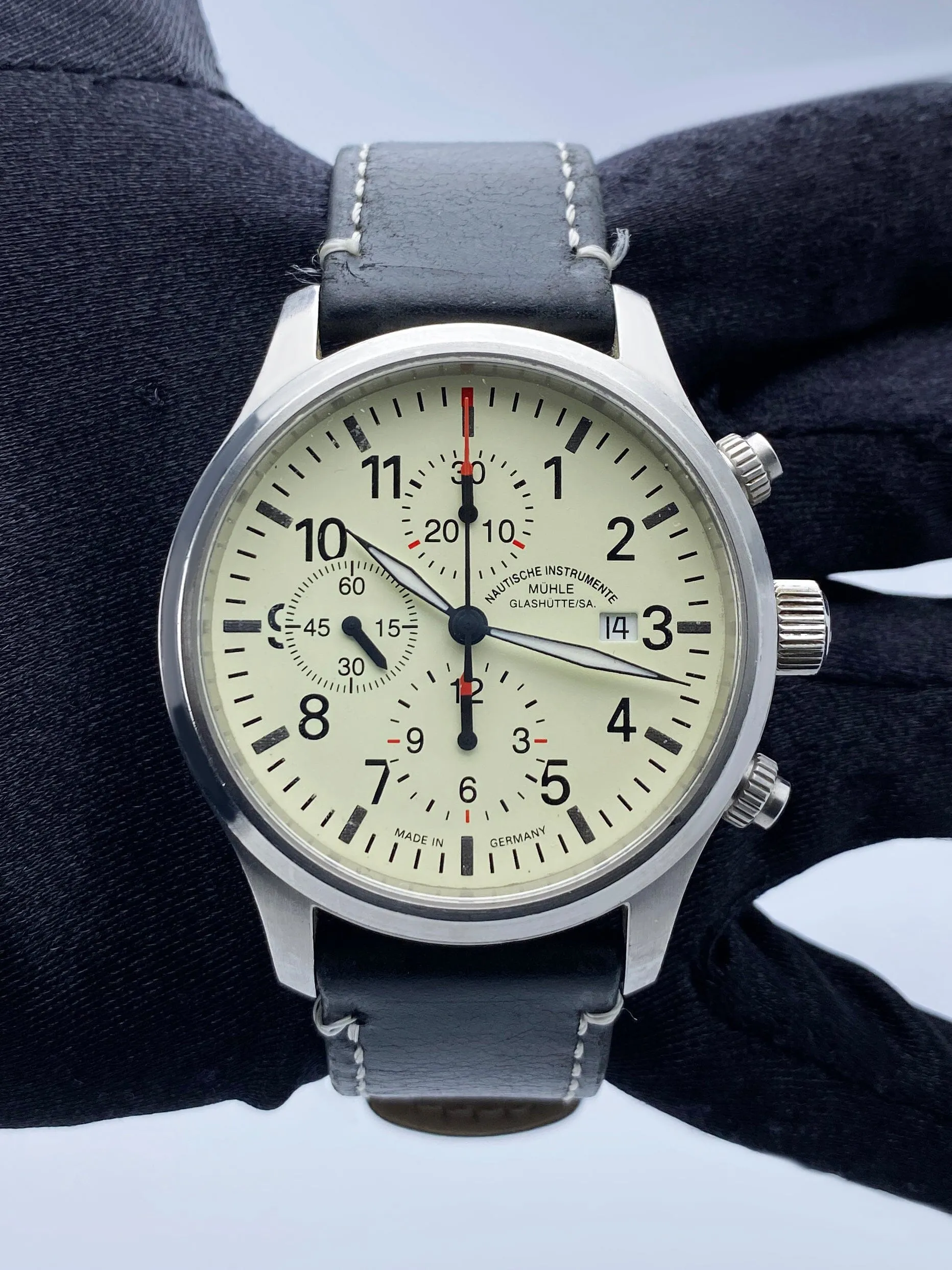 Muhle Glashutte Terrasport I Chronograph M1-37-70-LB Mens Watch Box and Papers