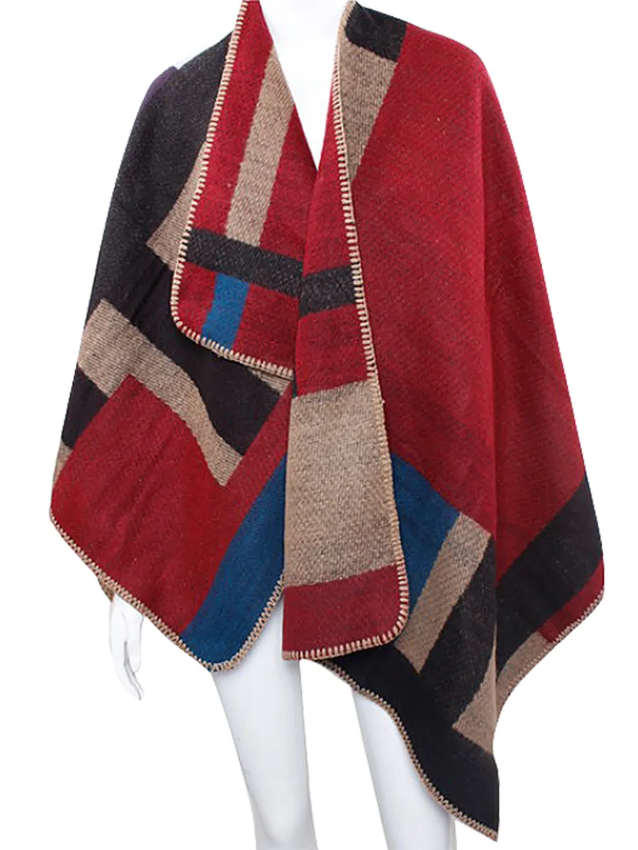 Multi Coloured Poncho - Printed*