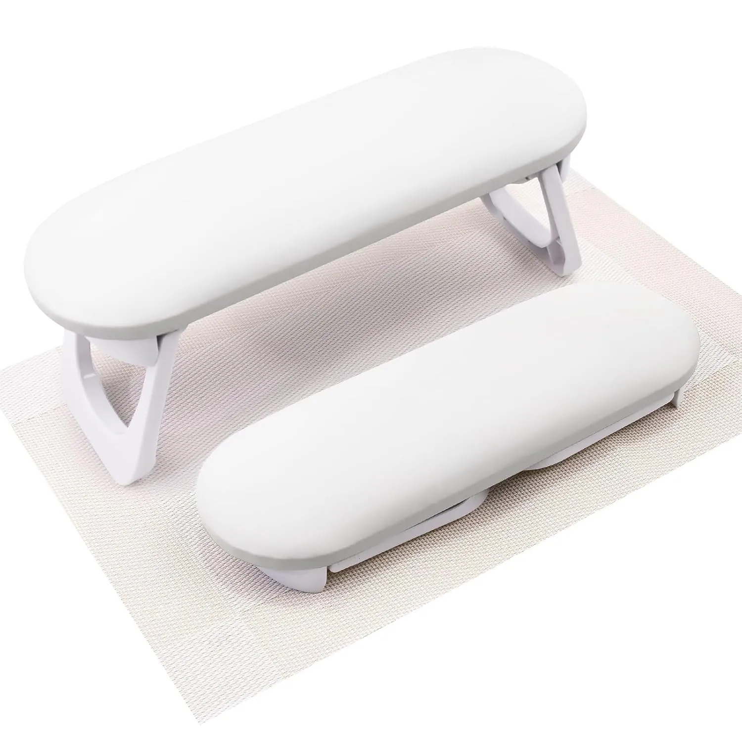 Nail Arm Rest, Foldable PU Leather Nail Hand Rest for Acrylic Nails Cushion Hand Holder, Nail Hand Pillow Nail Art Accessories Tool for Nails Tech Manicure Pedicure Salon Home Use - Light Gray