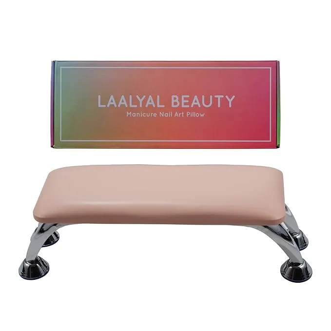 Nail Arm Rest for Nail Tech, Nail Salon Arm Rest Cushion Hand Pillow Stand for Acrylic Nails Manicure Desk Station, Microfiber Leather Salon Table Arm Rest, Thick Pink Non Slip Sponge Pad Arm Rester