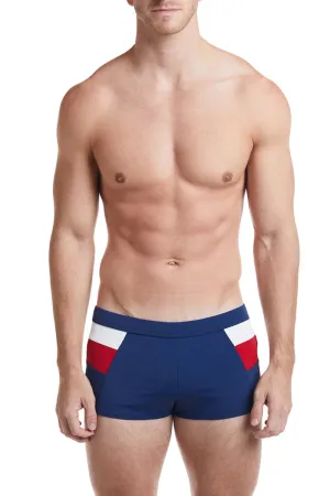 Navy Color Block - EVANDER Square Cut Swim Brief