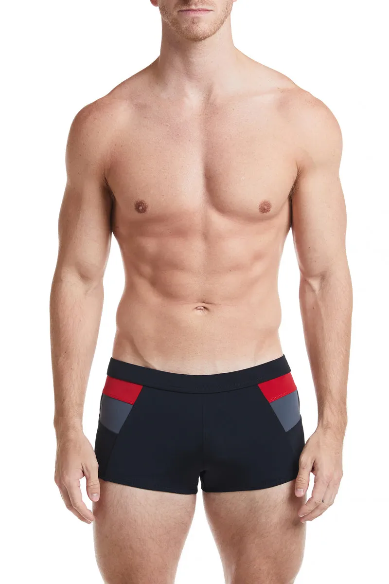 Navy Color Block - EVANDER Square Cut Swim Brief