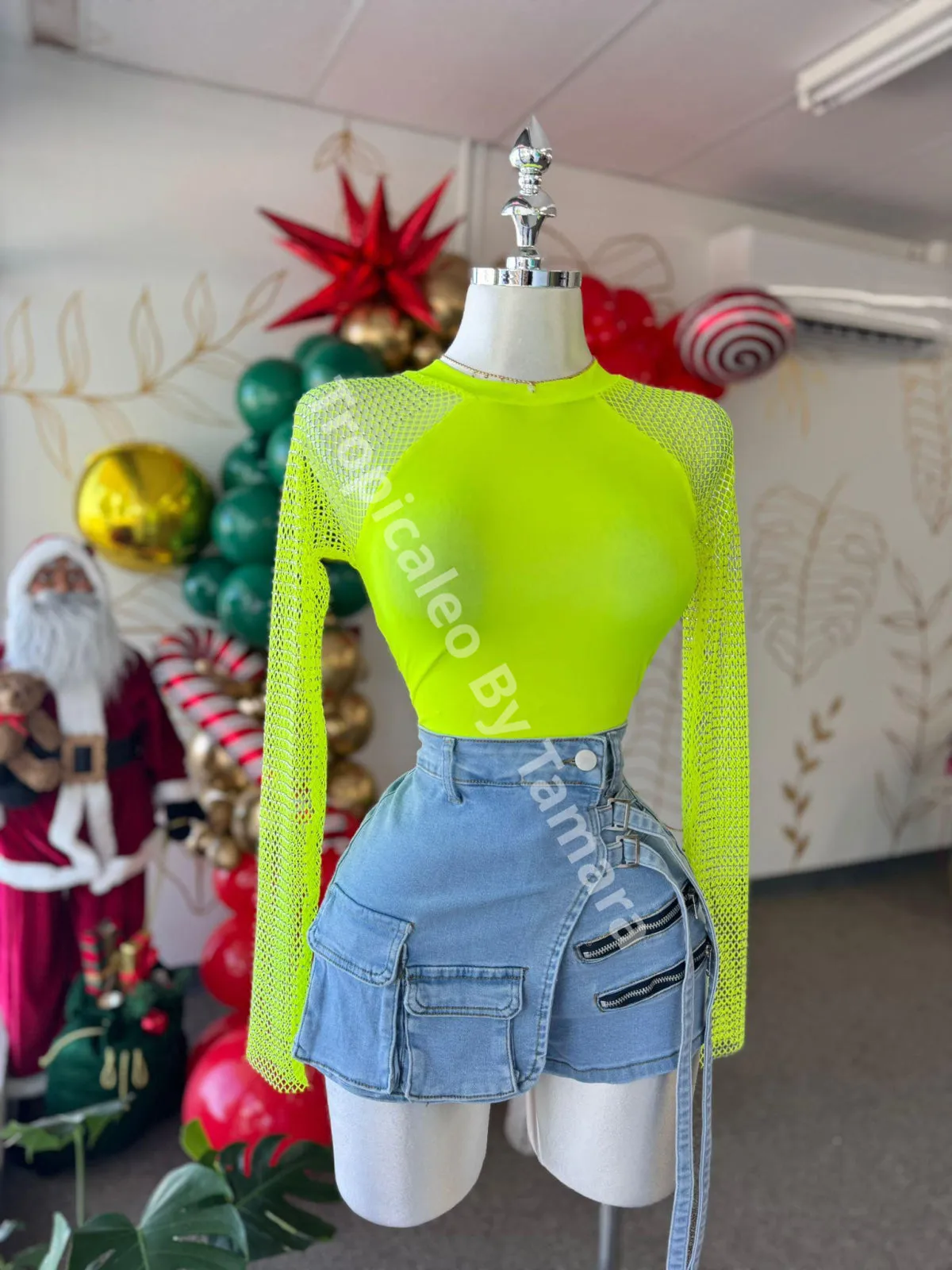 Neon Mesh Blouse