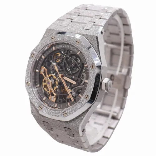 NEW! Audemars Piguet Men's Royal Oak White Gold Diamond Frosted 41mm Skeleton Dial Watch Ref# 15407BC.GG.1224BC.01