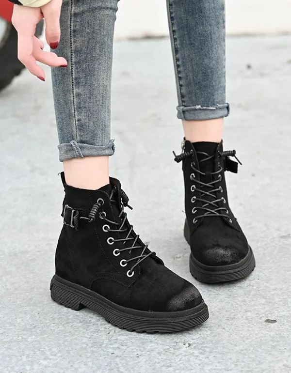 New Autumn Thick Heel Suede Short Boots