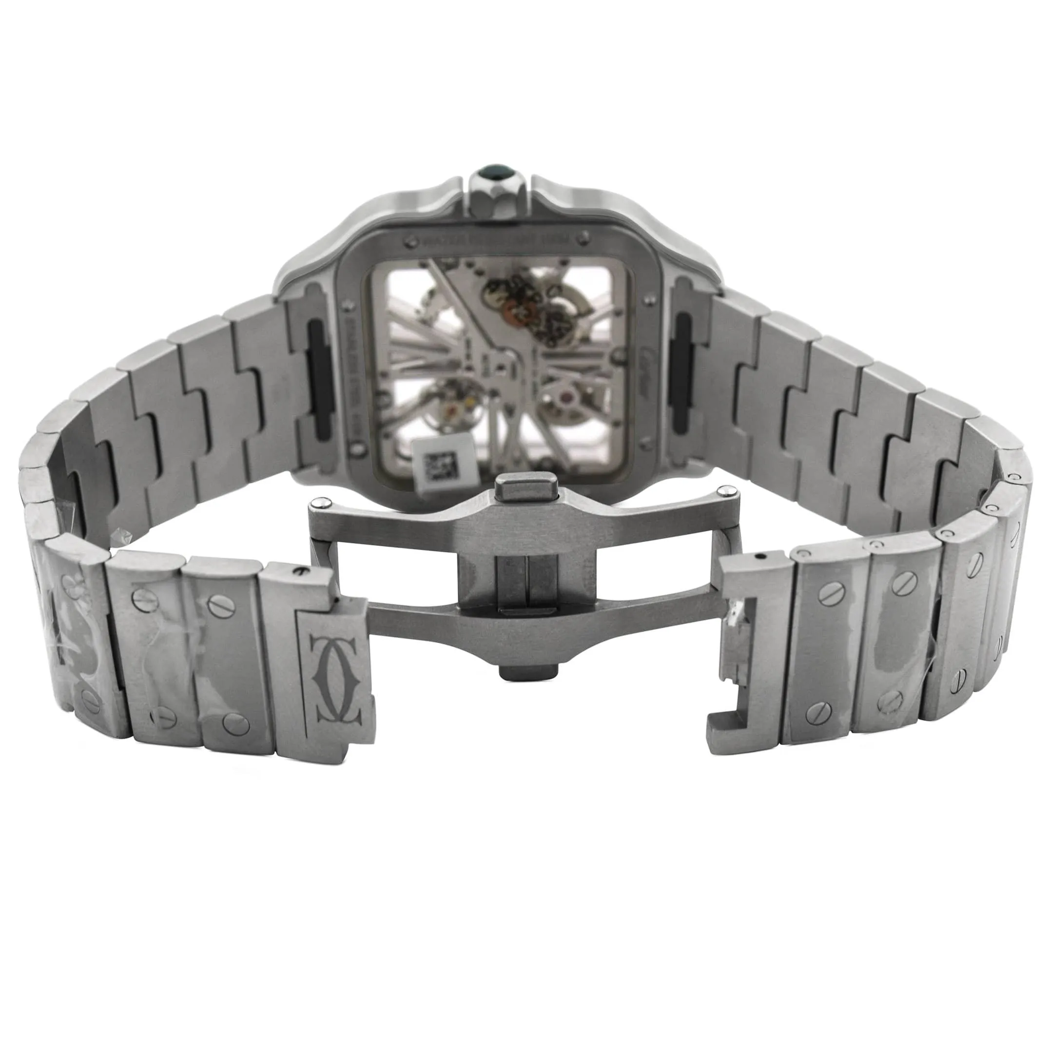 NEW! Cartier Men's Santos Stainless Steel 39.8mm Skeleton Roman Dial Watch Reference #: WHSA0015