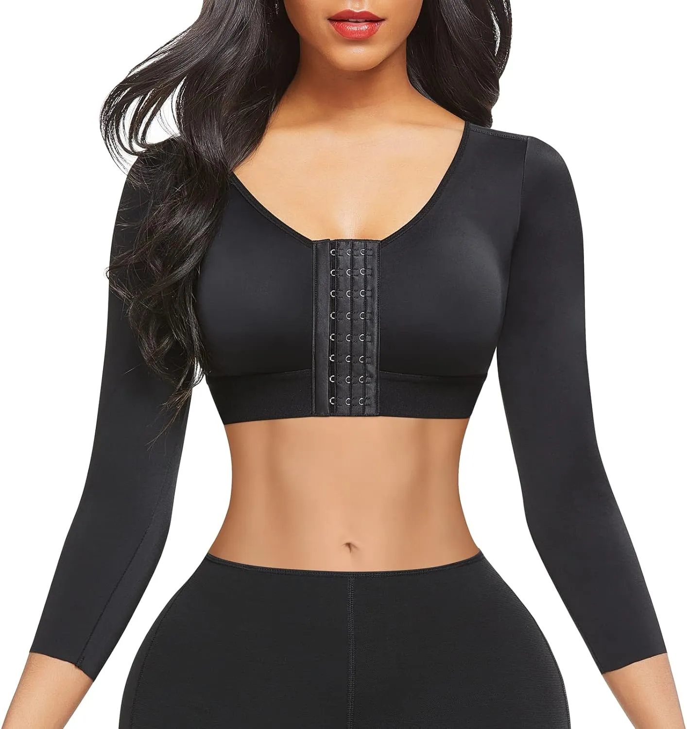 NEW FeelinGirl Upper Arm Shaper Post Surgery Compression Garment Breast Support Bra Arm Lipo Compression Garment Black Sz L