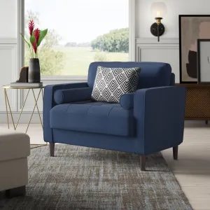 New in box! Wayfair Garren 39.8'' Wide Tufted Club Chair by Mercury Row in Navy Blue! Retails $470 