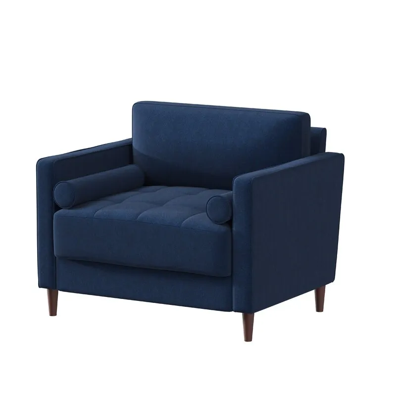 New in box! Wayfair Garren 39.8'' Wide Tufted Club Chair by Mercury Row in Navy Blue! Retails $470 