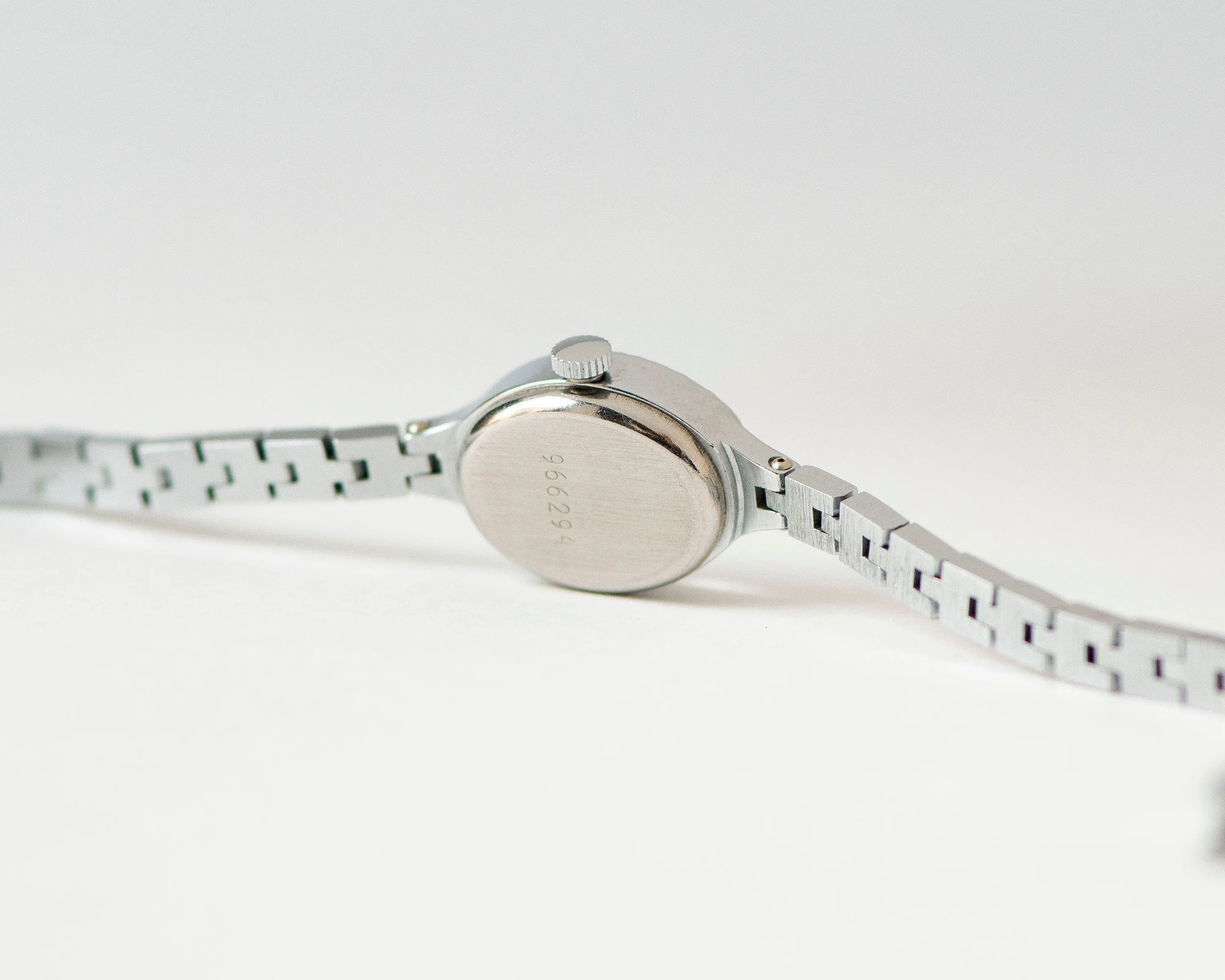 New old stock cocktail watch bracelet silver shade Seagull, oval women wrist watch classic jewelry Christmas gift for lady, chic accessory
