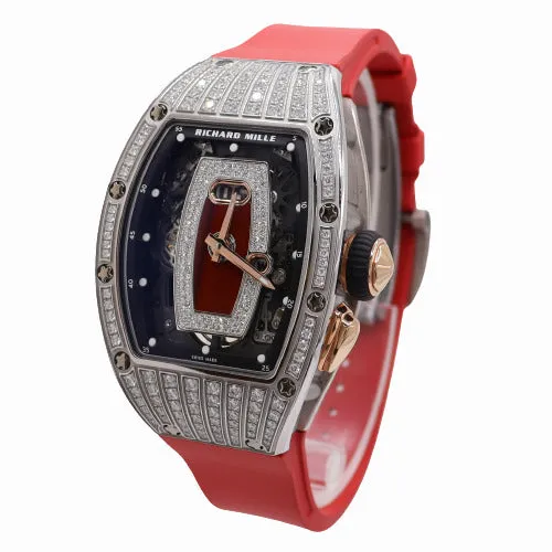 NEW! Richard Mille RM037 White Gold 42x52mm Skeleton Diamond Gem Dial Watch Ref# RM037
