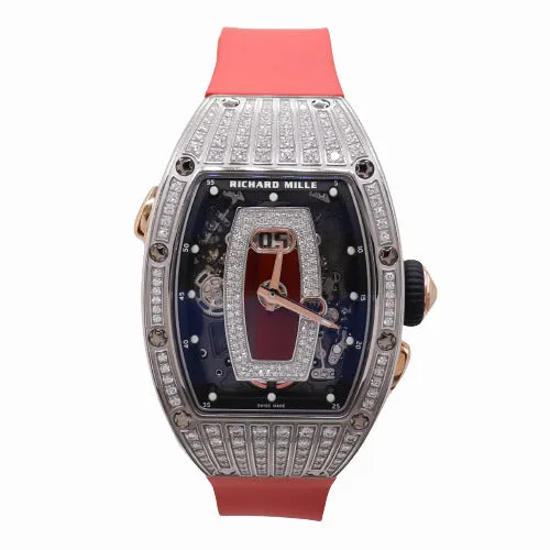 NEW! Richard Mille RM037 White Gold 42x52mm Skeleton Diamond Gem Dial Watch Ref# RM037