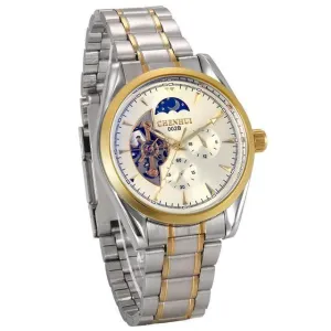 Nicholas Cole Luxury Stainless Steel Skeleton Automatic Mechanical Watch