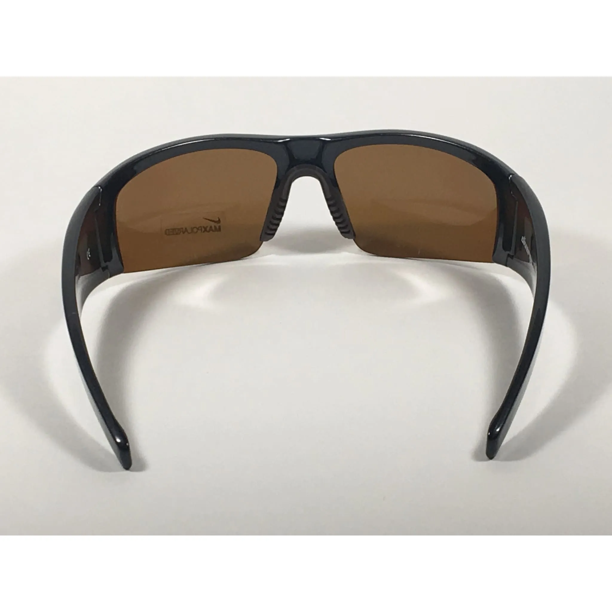 Nike Diverge Polarized Wrap Sunglasses EV0327 027 705 Onyx Black Frame Brown Amber Lens