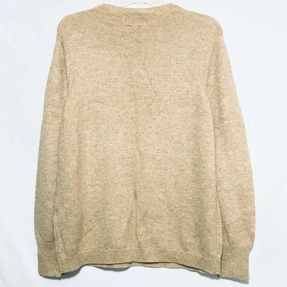 NWT Embroidered Cheetah Chico’s Soft Cashmere /Wool Blend Knit Pullover Sweater