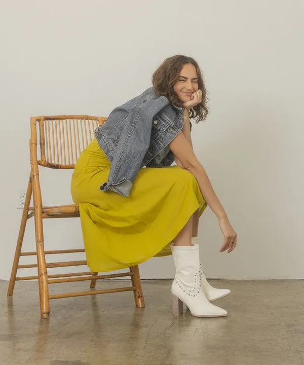 OASIS SOCIETY Paris - Studded Mid-Calf Boots in Black or White